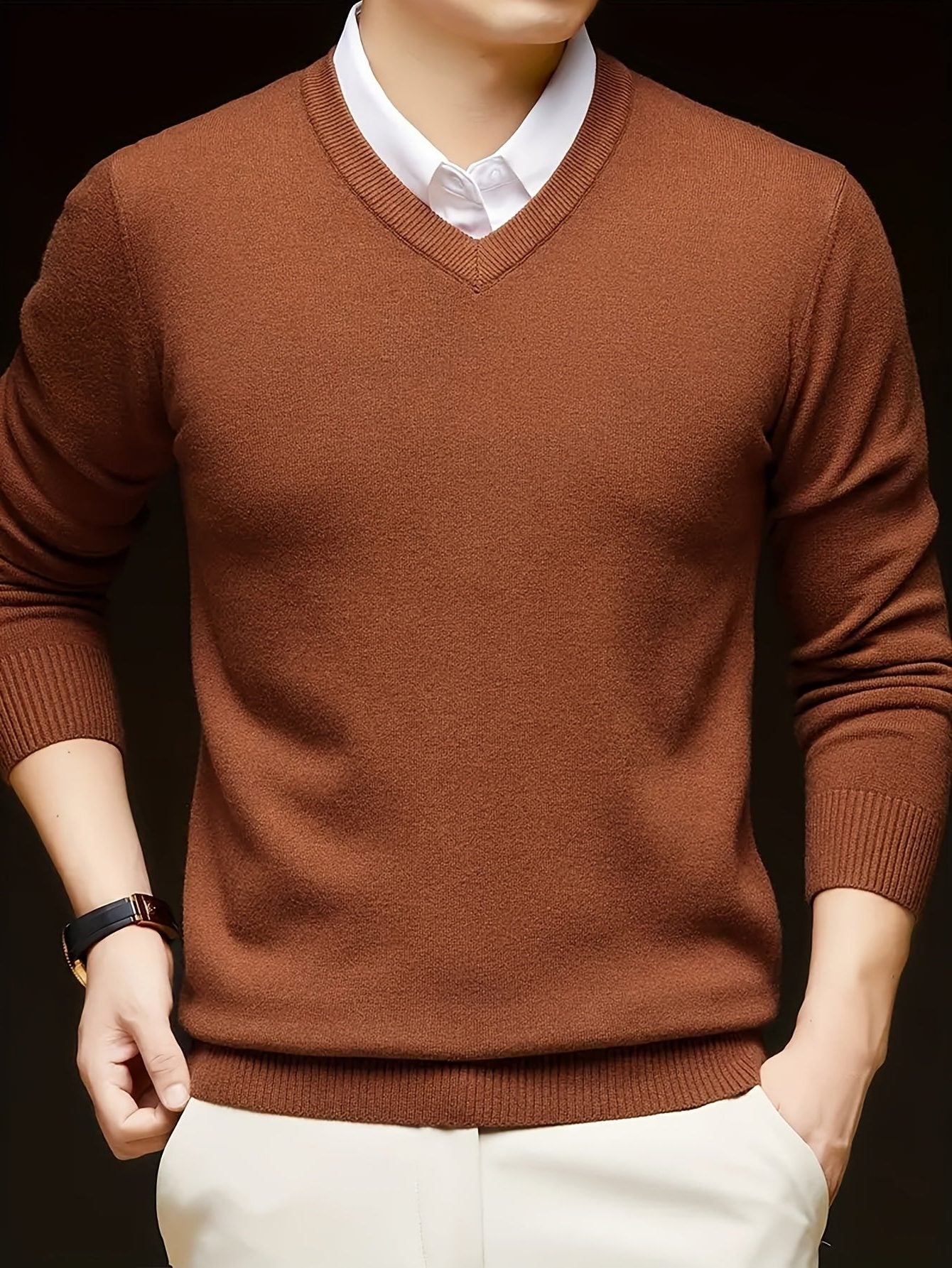 V-Neck Knit Jumper for Women - View 25