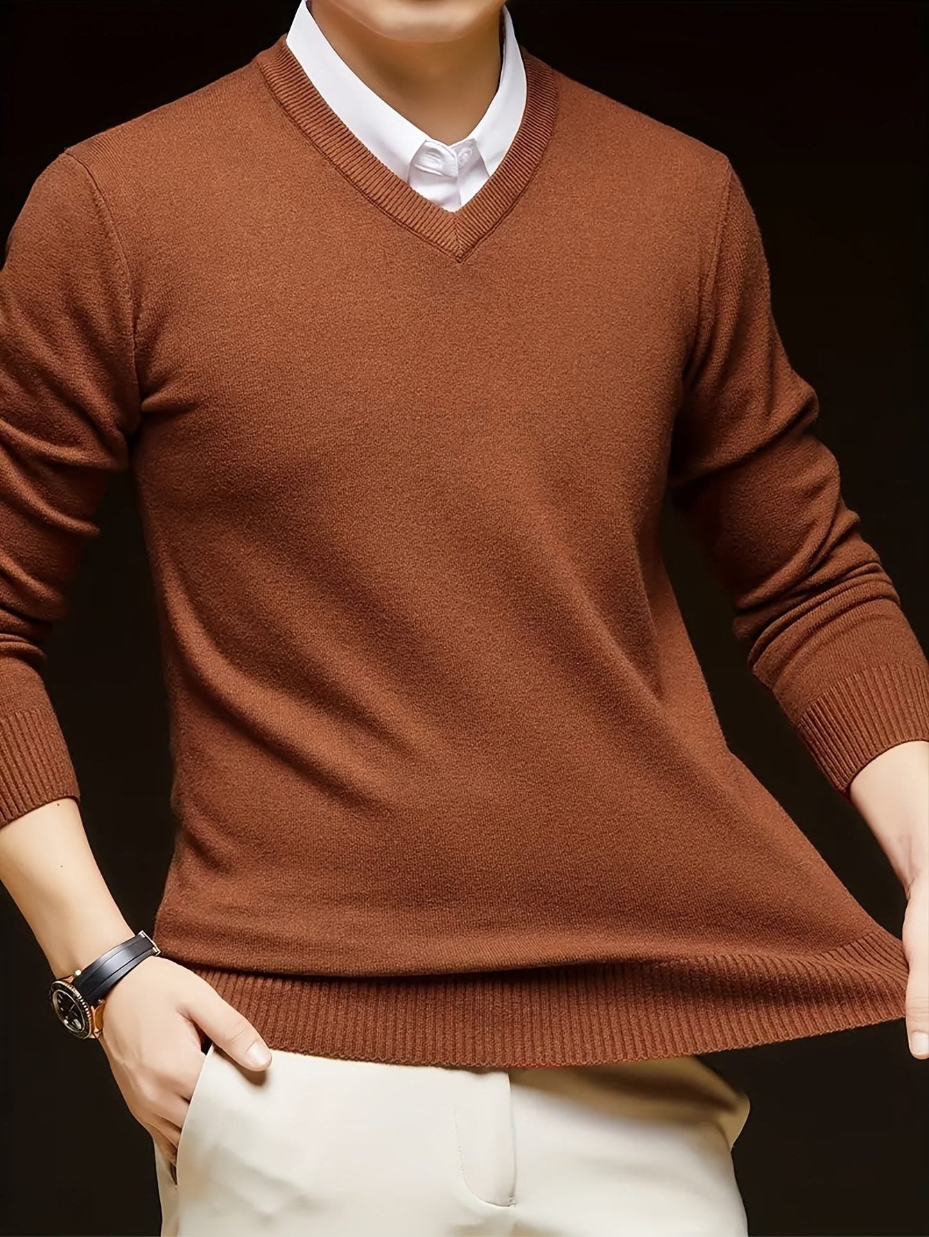 V-Neck Knit Jumper for Women - View 27