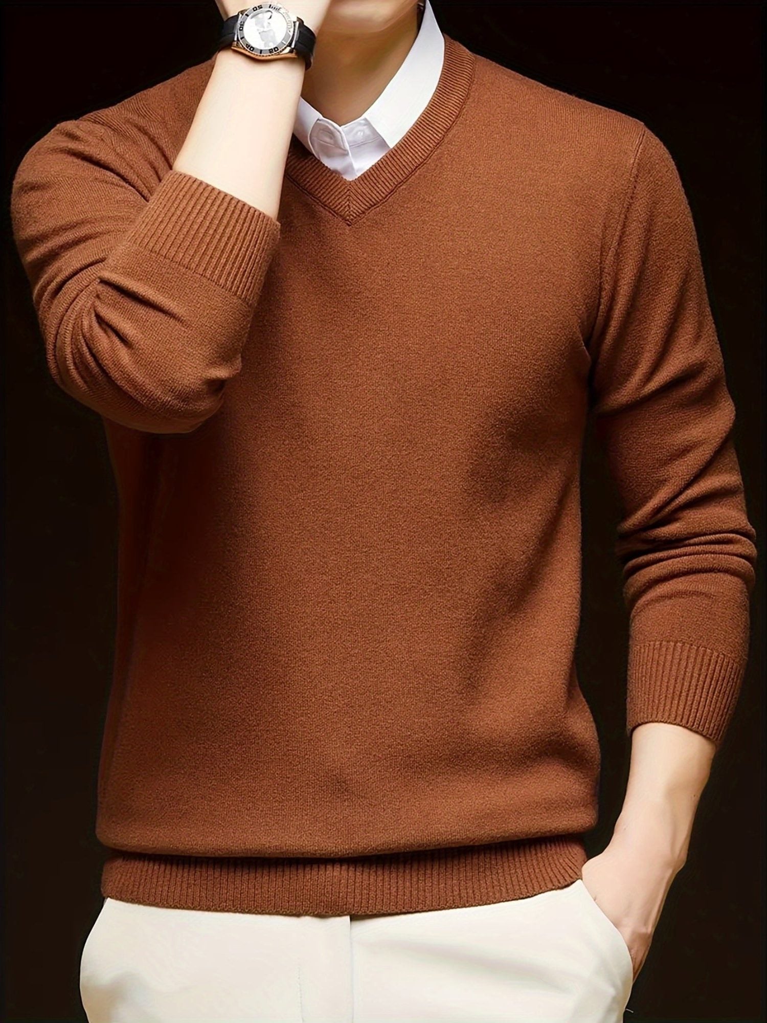 V-Neck Knit Jumper for Women - View 28