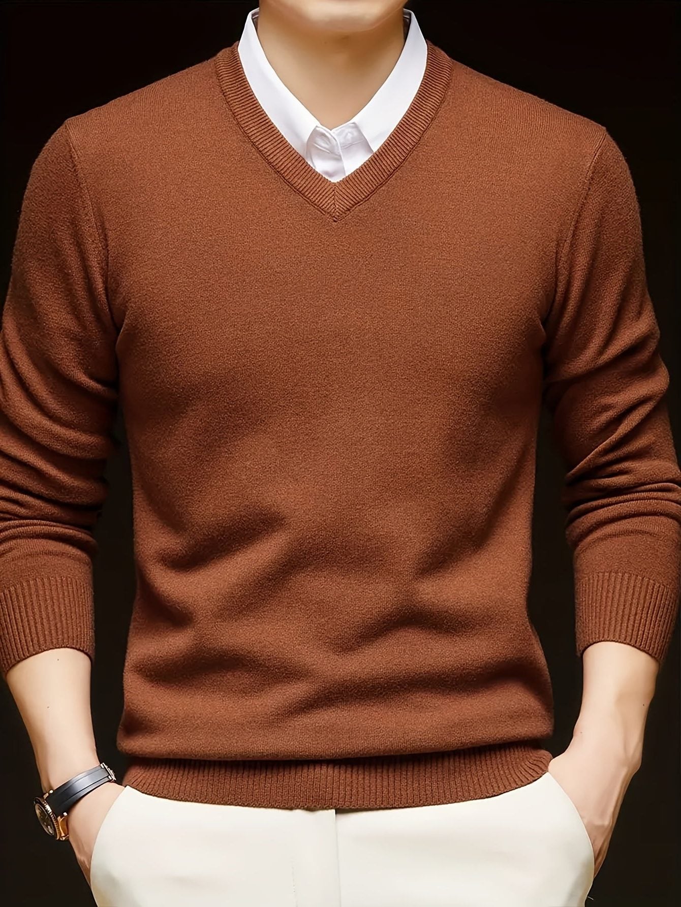 V-Neck Knit Jumper for Women - View 29