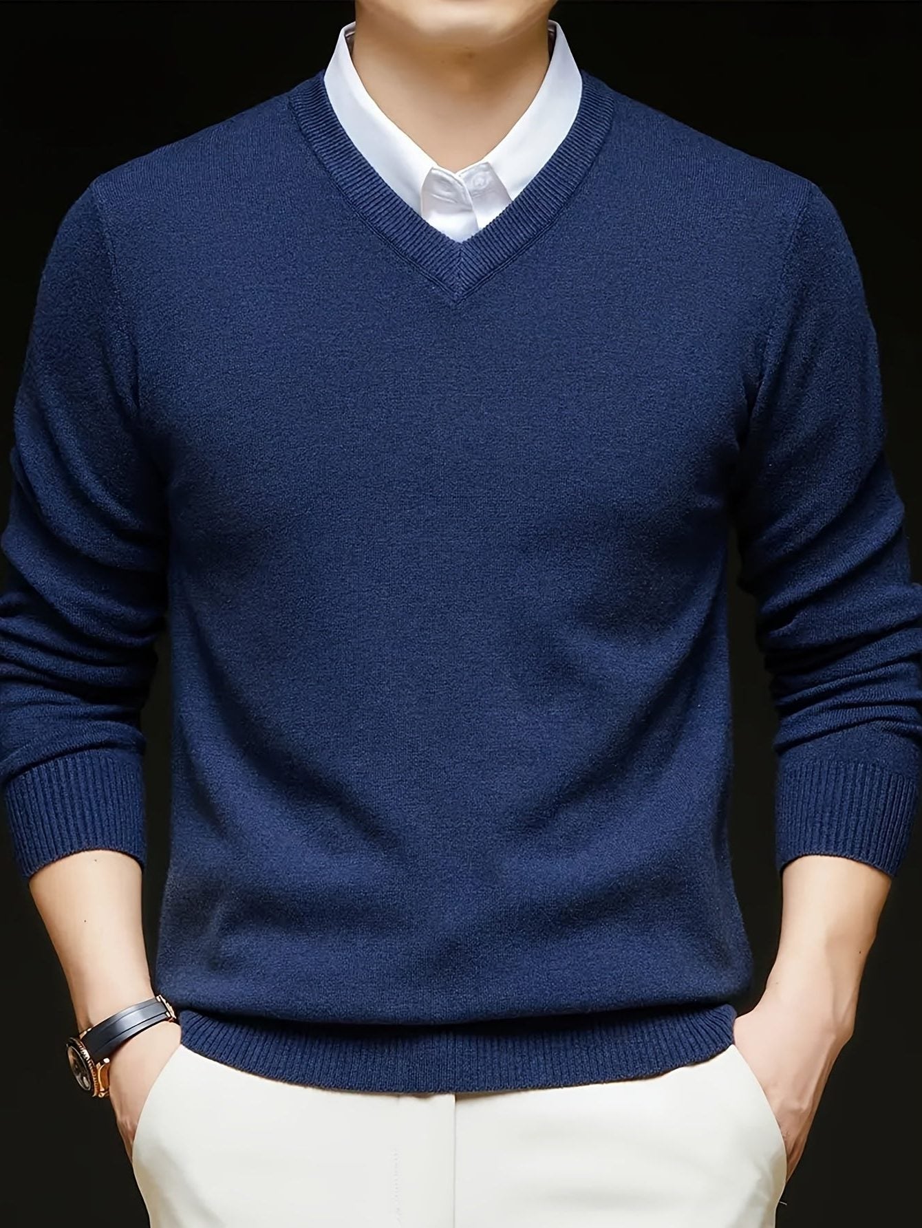 V-Neck Knit Jumper for Women - View 3