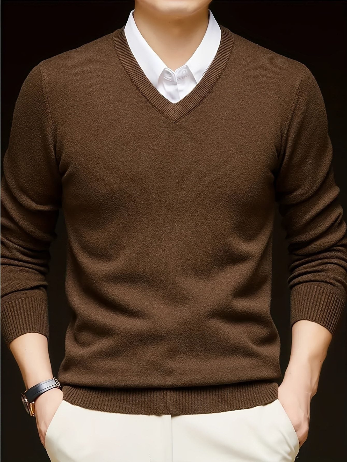 V-Neck Knit Jumper for Women - View 31