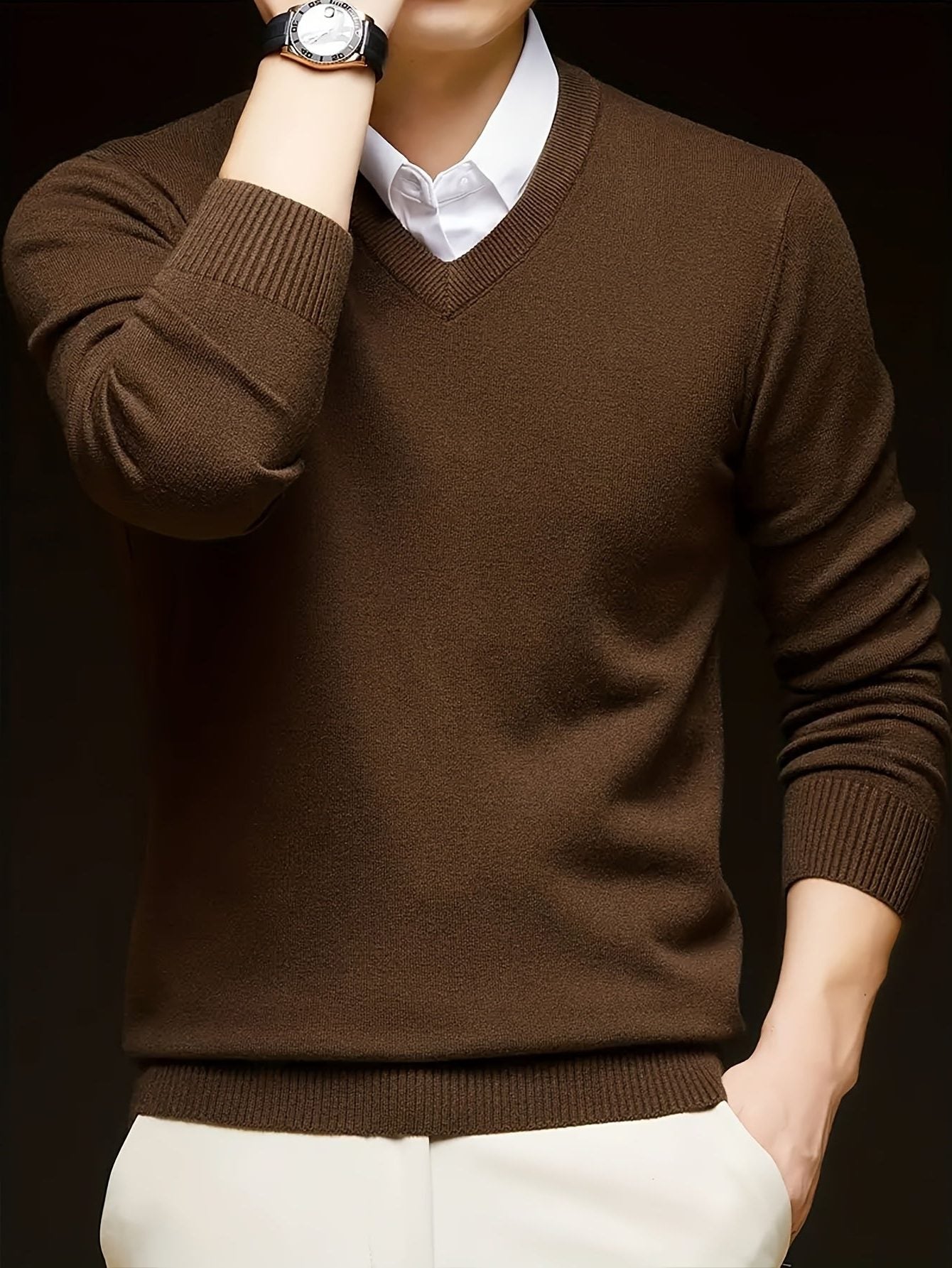 V-Neck Knit Jumper for Women - View 35