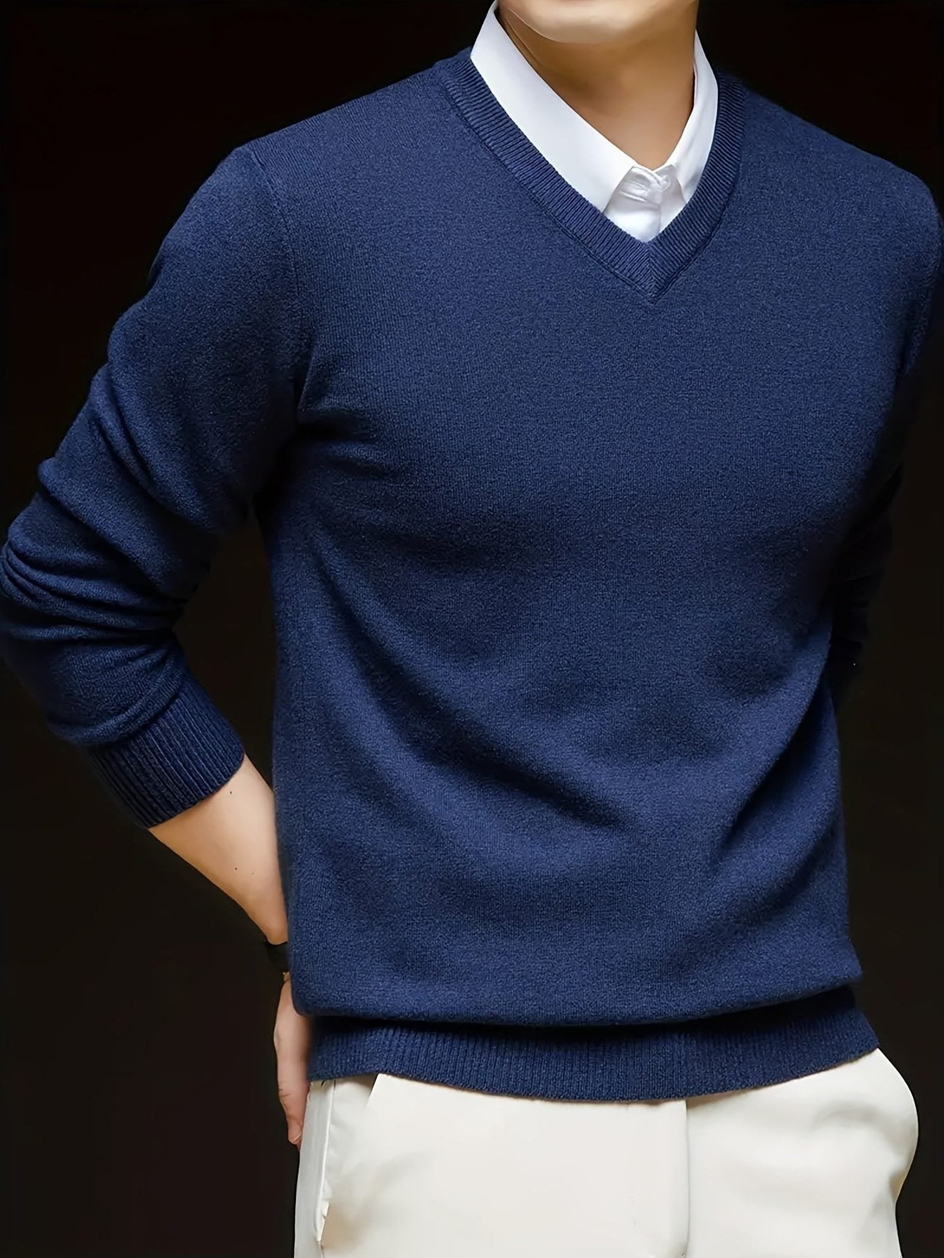 V-Neck Knit Jumper for Women - View 4
