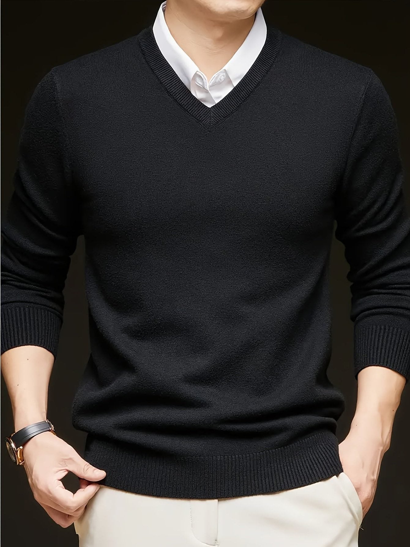 V-Neck Knit Jumper for Women - View 7
