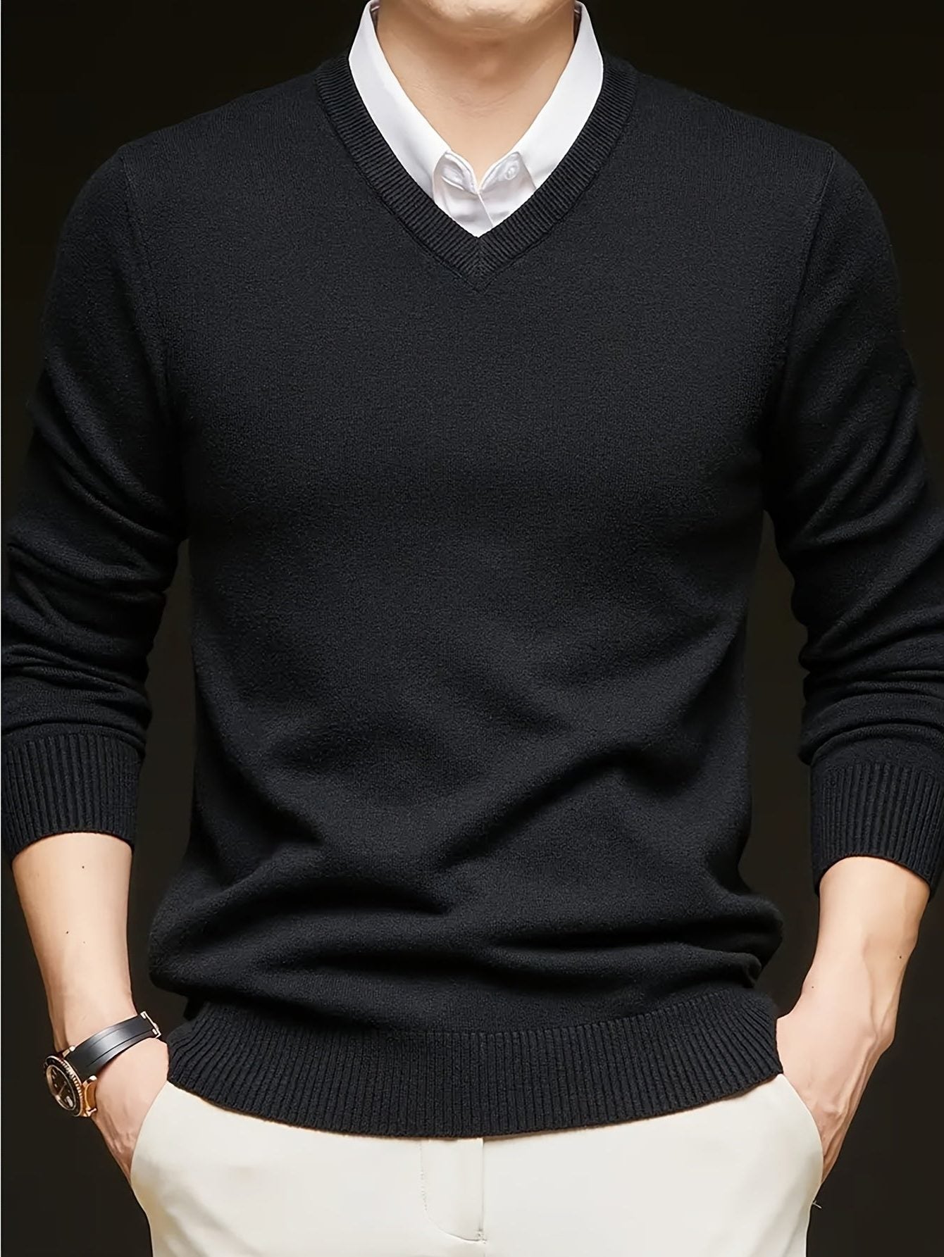 V-Neck Knit Jumper for Women - View 9