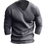V-Neck Ribbed Knit Jumper for Men - View 5