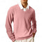 V-Neck Ribbed Knit Sweater for Men