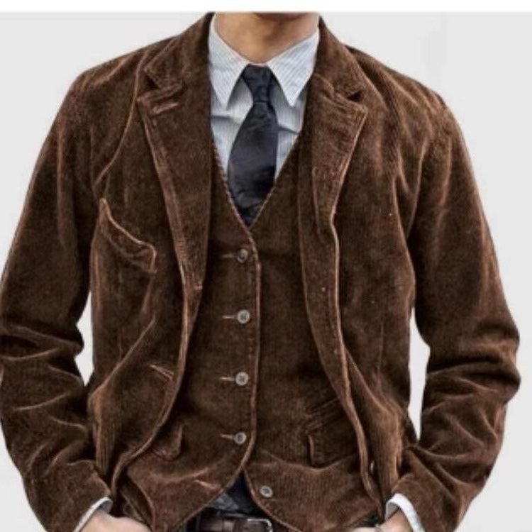 Velvet Blazer with Waistcoat for Men