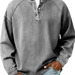 Vintage Button-Down Long Sleeve Shirt for Men