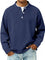 Vintage Button-Down Long Sleeve Shirt for Men - Royal Blue