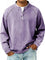 Vintage Button-Down Long Sleeve Shirt for Men - Purple