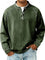 Vintage Button-Down Long Sleeve Shirt for Men - Dark Green