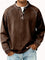 Vintage Button-Down Long Sleeve Shirt for Men - Brown