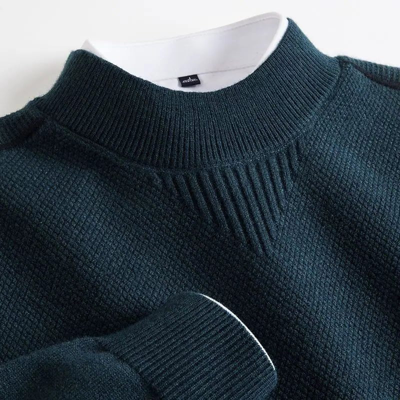 Waffle Knit Crew Neck Jumper for Women - Slate Blue