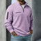 Waffle Long Sleeve Quarter Zip Shirt for Men - Purple