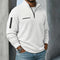 Waffle Long Sleeve Quarter Zip Shirt for Men - White