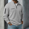 Waffle Long Sleeve Quarter Zip Shirt for Men - Gray