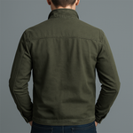 Zip-Up Stand Collar Cotton Jacket for Men