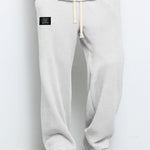 Wide Leg Textured Sweatpants for Men - White