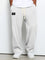 Wide Leg Textured Sweatpants for Men - White