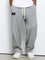 Wide Leg Textured Sweatpants for Men - Gray