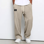 Wide Leg Textured Sweatpants for Men - Khaki