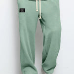 Wide Leg Textured Sweatpants for Men - Green