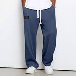 Wide Leg Textured Sweatpants for Men - Blue