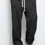 Wide Leg Textured Sweatpants for Men - Black