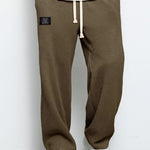 Wide Leg Textured Sweatpants for Men - Dark Brown