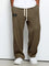 Wide Leg Textured Sweatpants for Men - Dark Brown