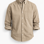 Denim Button-Down Shirt with Chest Pocket for Men