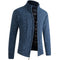 Zip-Up Cable Knit Cardigan for Men - Blue Pattern
