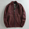 Zip-Up Cable Knit Cardigan for Men - Dark Red