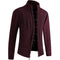 Zip-Up Cable Knit Cardigan for Men - Red Pattern