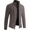 Zip-Up Cable Knit Cardigan for Men - Brown Pattern