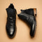 Zip-Up Leather Ankle Boots for Men 