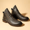 Zip-Up Leather Ankle Boots for Men 