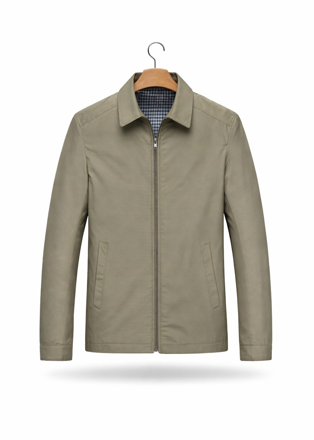 Zip-Up Overshirt for Men - Caqui