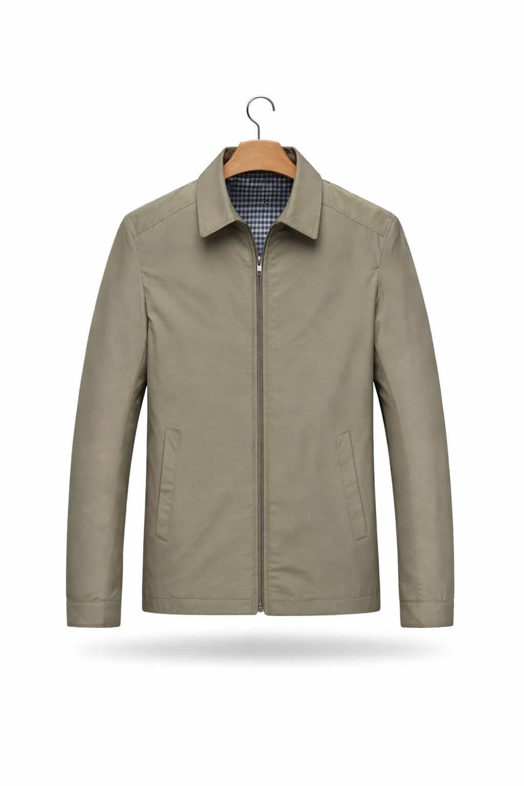 Zip-Up Overshirt for Men - Caqui