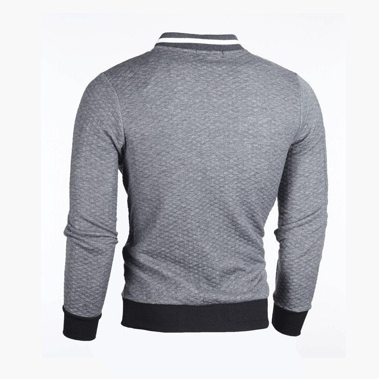 Zip-Up Slim Fit Bomber Jacket for Men - View 6