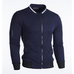 Zip-Up Slim Fit Bomber Jacket for Men - View 8