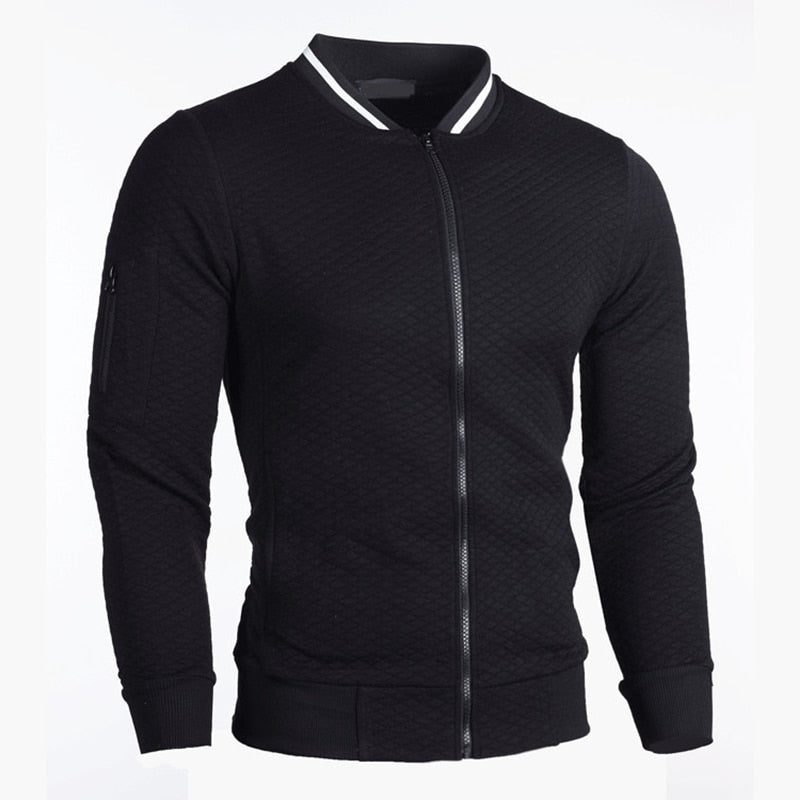 Zip-Up Slim Fit Bomber Jacket for Men