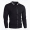 Zip-Up Slim Fit Bomber Jacket for Men - Black