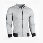 Zip-Up Slim Fit Bomber Jacket for Men - View 2
