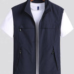 Zip-Up Stand Collar Gilet for Men