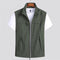 Zip-Up Stand Collar Gilet for Men - Olive