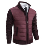 Zip-Up Stand Collar Padded Cardigan for Men