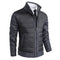 Zip-Up Stand Collar Padded Cardigan for Men - Dark Grey - 1